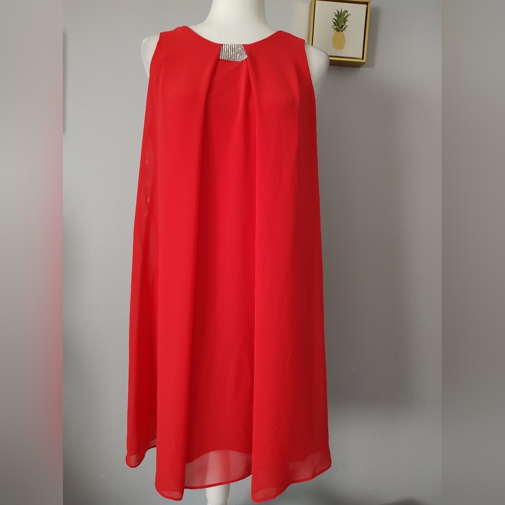 Dress Women Established 1962  Size 6  Orange Shift Sleeveless  Midi Style Party